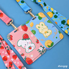 Load image into Gallery viewer, Strawberry Bunny card lanyard