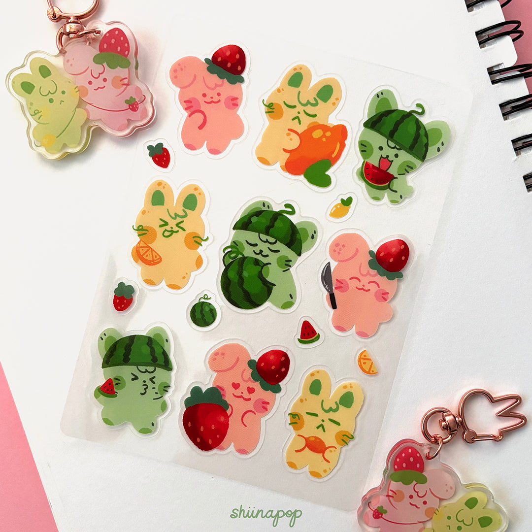 Ladybug Fruit Sticker Fruit Bunny sticker sheet โ shiinapop