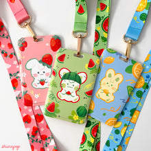 Load image into Gallery viewer, Watermelon Bunny card lanyard
