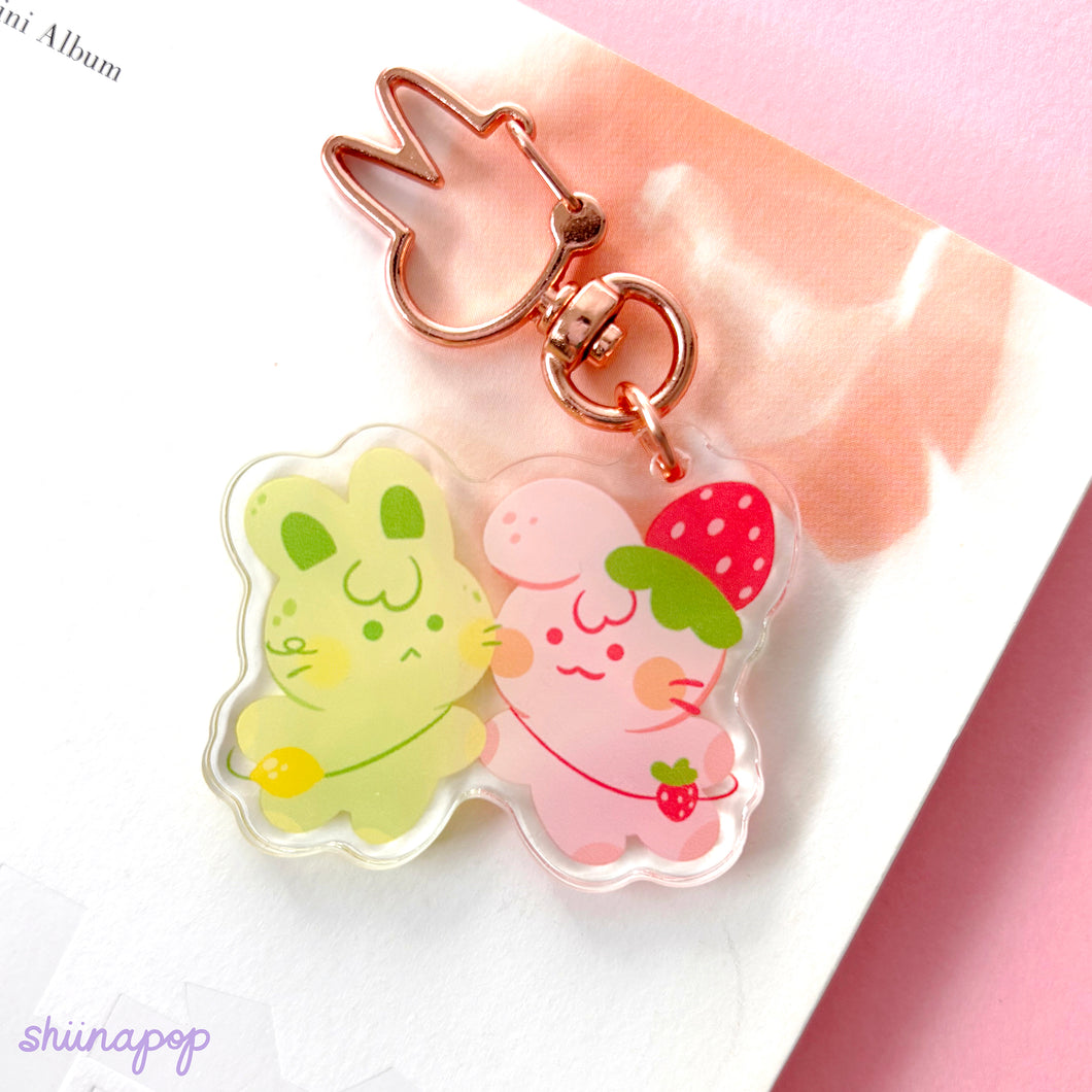 Strawberry & Lemon bunny charm