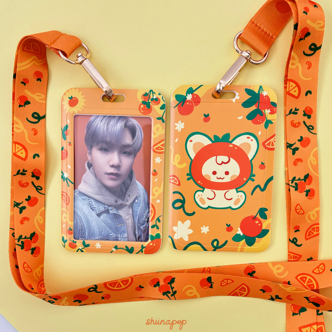 Tangerine Bunny card lanyard