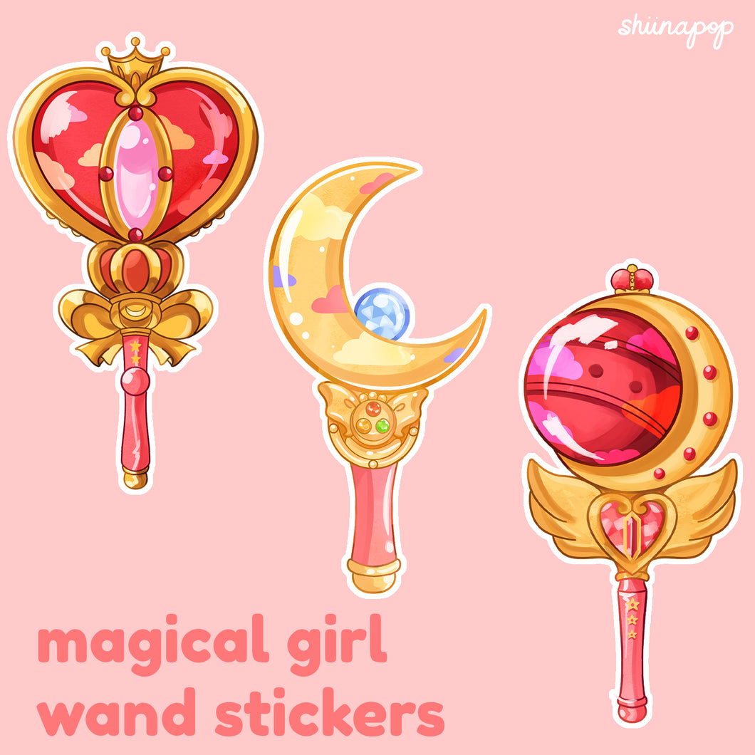 Magical girl wand stickers