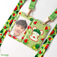 Load image into Gallery viewer, Watermelon Bunny card lanyard
