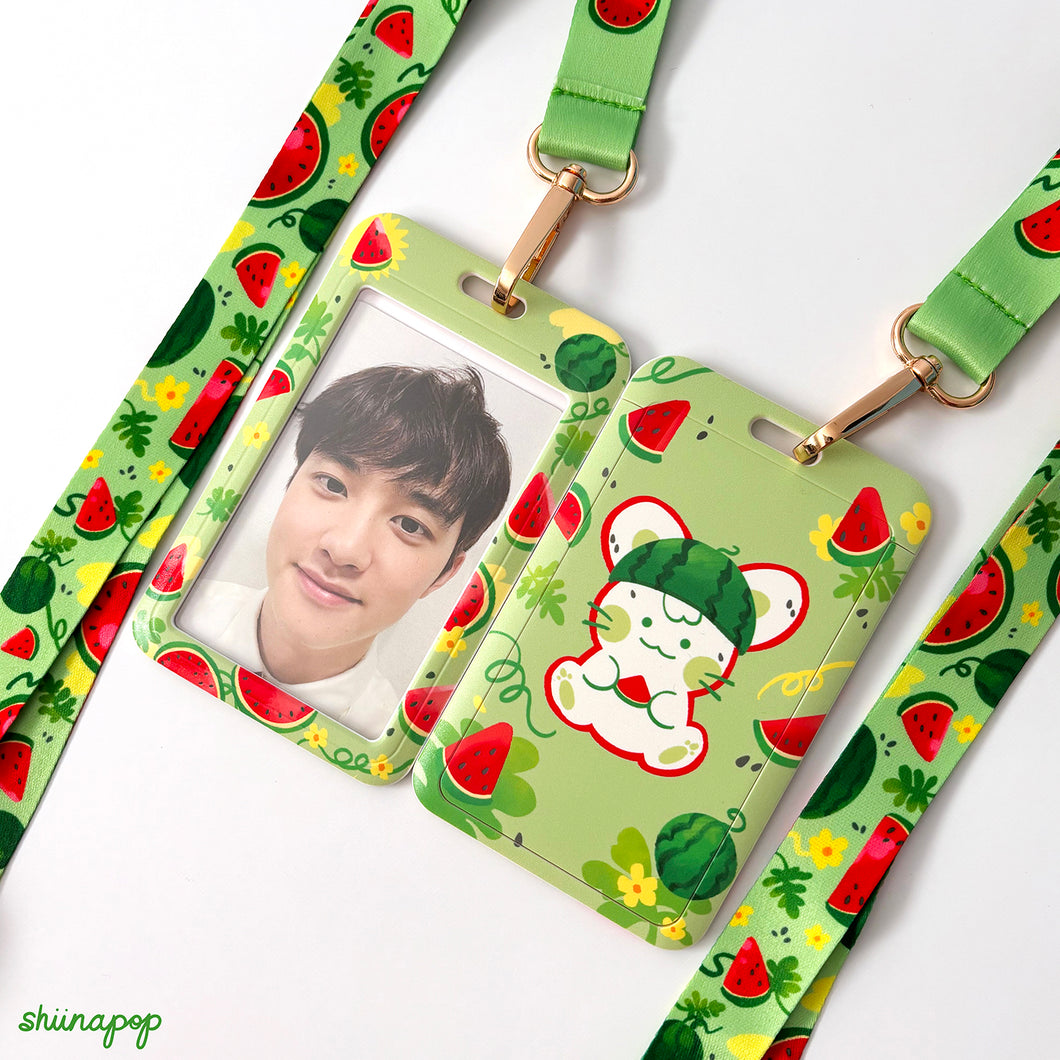 Watermelon Bunny card lanyard