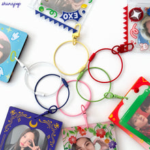 Load image into Gallery viewer, Wire ring &amp; snap clasp system | Secure clasp for photocard holders, plushies, and more
